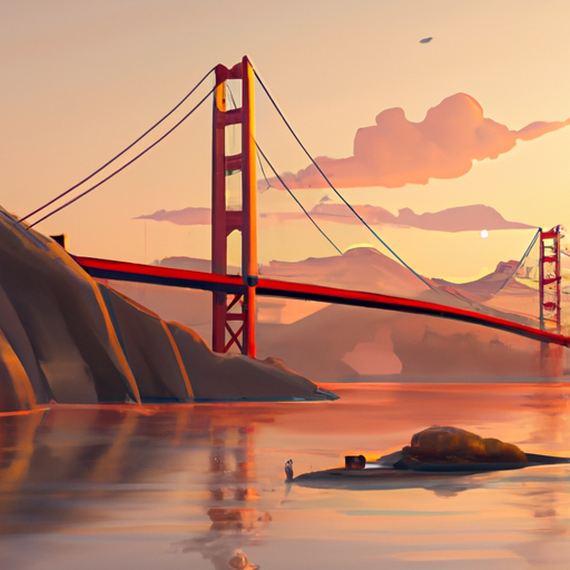 תמונה של גשר שער הזהב, אחד מנקודות הציון האייקוניות של סן פרנסיסקו.